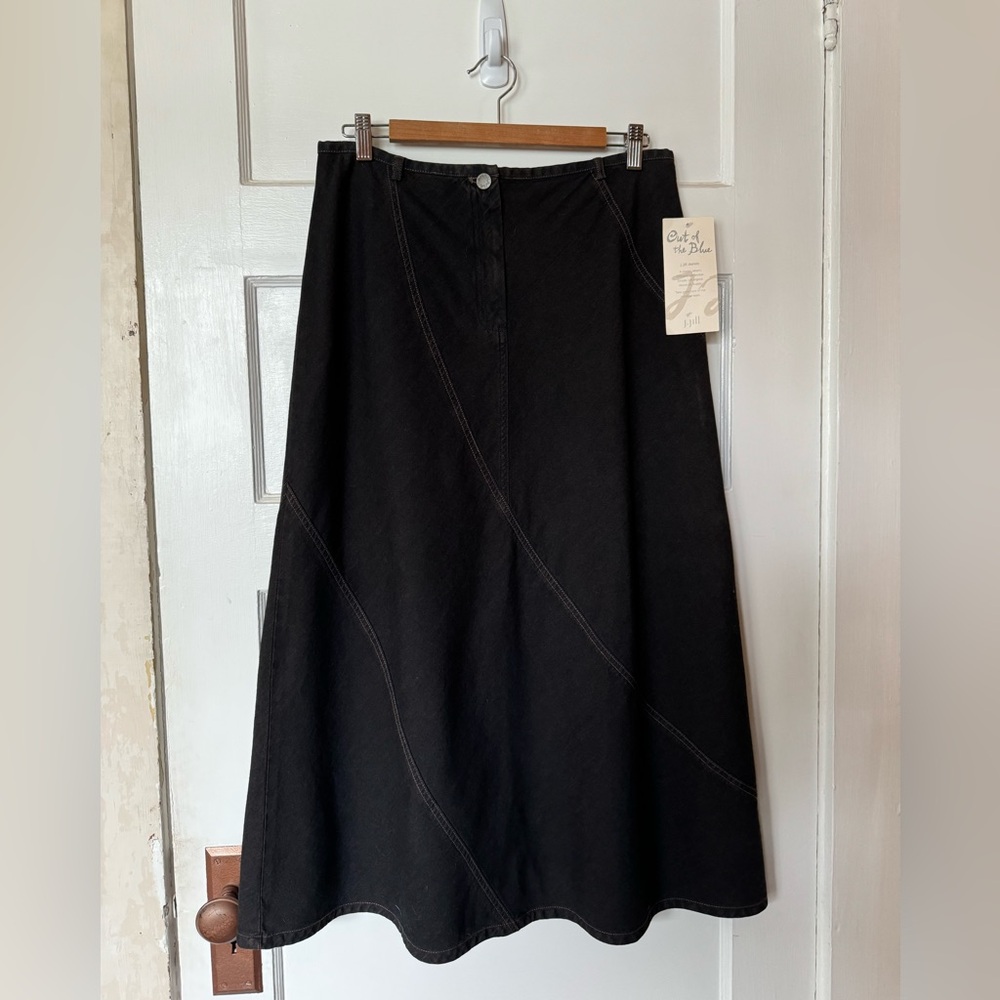 J.Jill vintage maxi black denim skirt new with tags size 12P